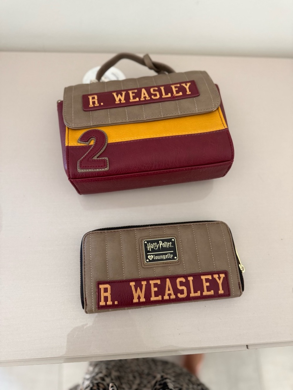 Loungefly Red and Maroon Ronald Weasley Plaque Satchel